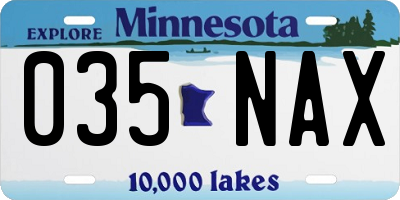 MN license plate 035NAX