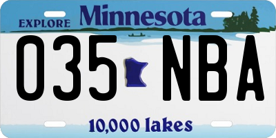 MN license plate 035NBA