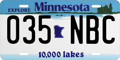 MN license plate 035NBC