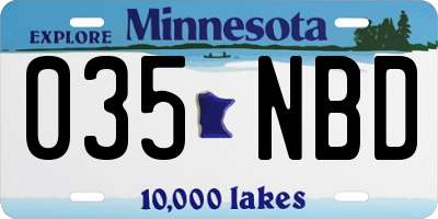 MN license plate 035NBD