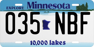 MN license plate 035NBF