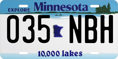 MN license plate 035NBH