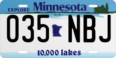MN license plate 035NBJ