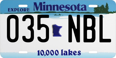 MN license plate 035NBL