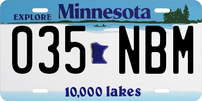 MN license plate 035NBM