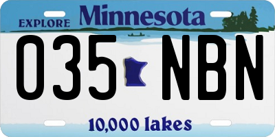 MN license plate 035NBN