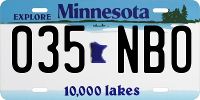 MN license plate 035NBO