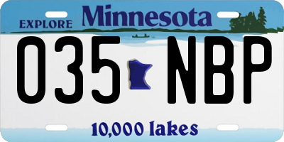 MN license plate 035NBP