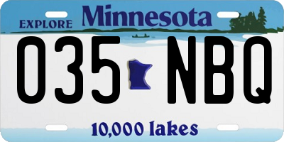 MN license plate 035NBQ
