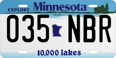 MN license plate 035NBR