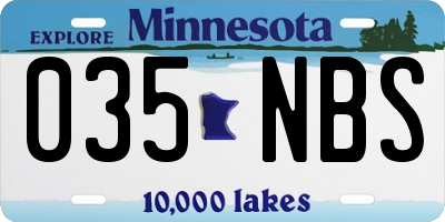 MN license plate 035NBS