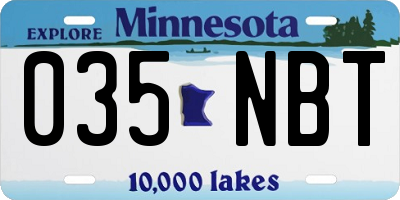 MN license plate 035NBT