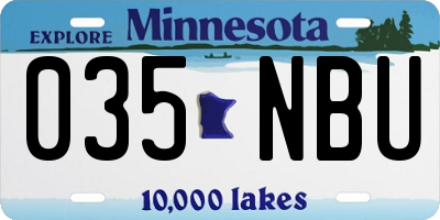 MN license plate 035NBU