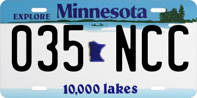 MN license plate 035NCC