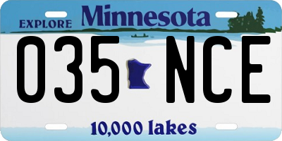 MN license plate 035NCE