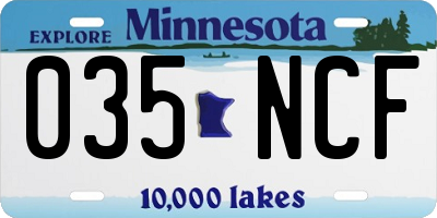 MN license plate 035NCF