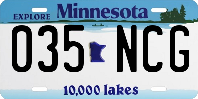 MN license plate 035NCG