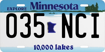 MN license plate 035NCI