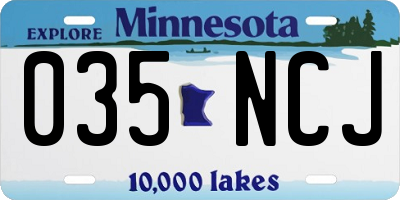 MN license plate 035NCJ