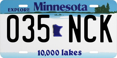 MN license plate 035NCK