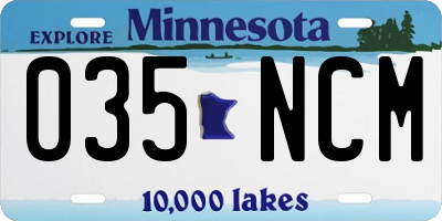MN license plate 035NCM