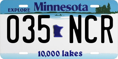 MN license plate 035NCR