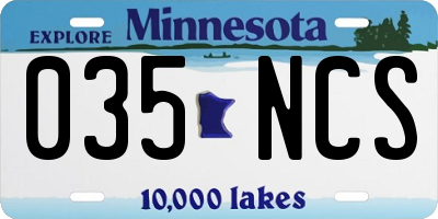 MN license plate 035NCS