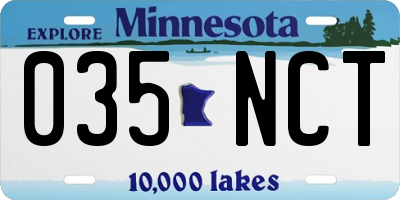 MN license plate 035NCT