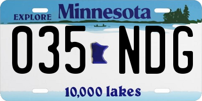 MN license plate 035NDG