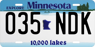 MN license plate 035NDK