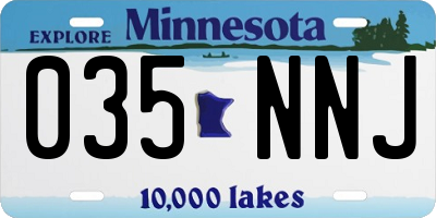 MN license plate 035NNJ