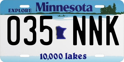 MN license plate 035NNK