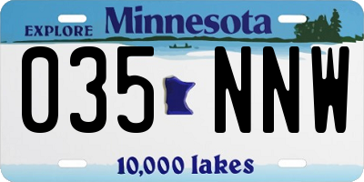MN license plate 035NNW