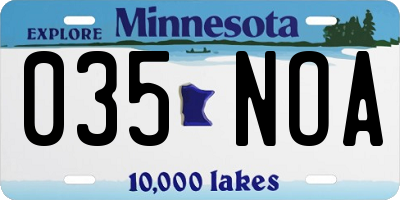 MN license plate 035NOA