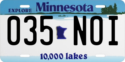 MN license plate 035NOI
