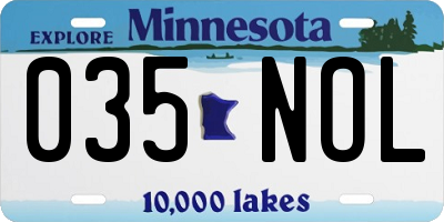 MN license plate 035NOL