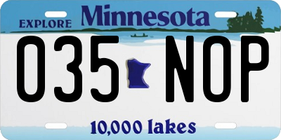 MN license plate 035NOP