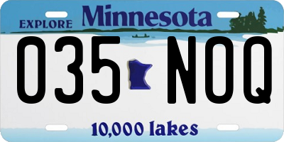 MN license plate 035NOQ