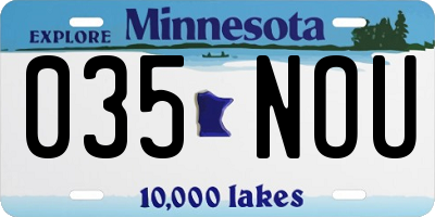 MN license plate 035NOU