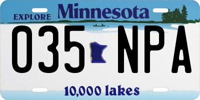 MN license plate 035NPA