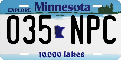 MN license plate 035NPC
