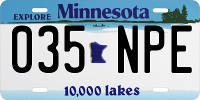 MN license plate 035NPE