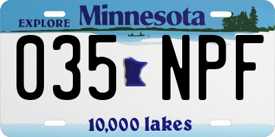 MN license plate 035NPF