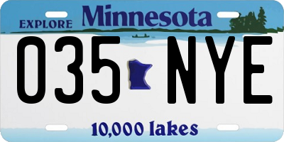 MN license plate 035NYE