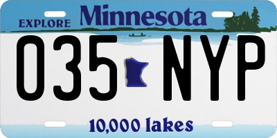 MN license plate 035NYP