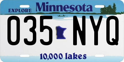 MN license plate 035NYQ