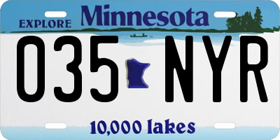 MN license plate 035NYR