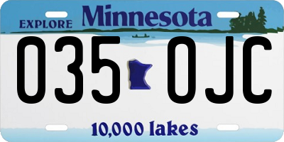 MN license plate 035OJC