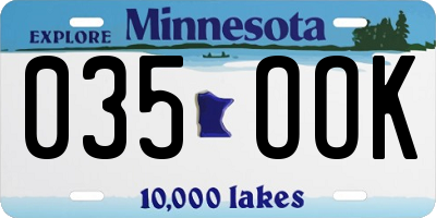 MN license plate 035OOK