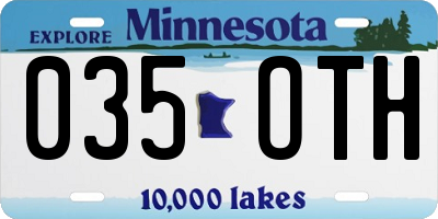 MN license plate 035OTH